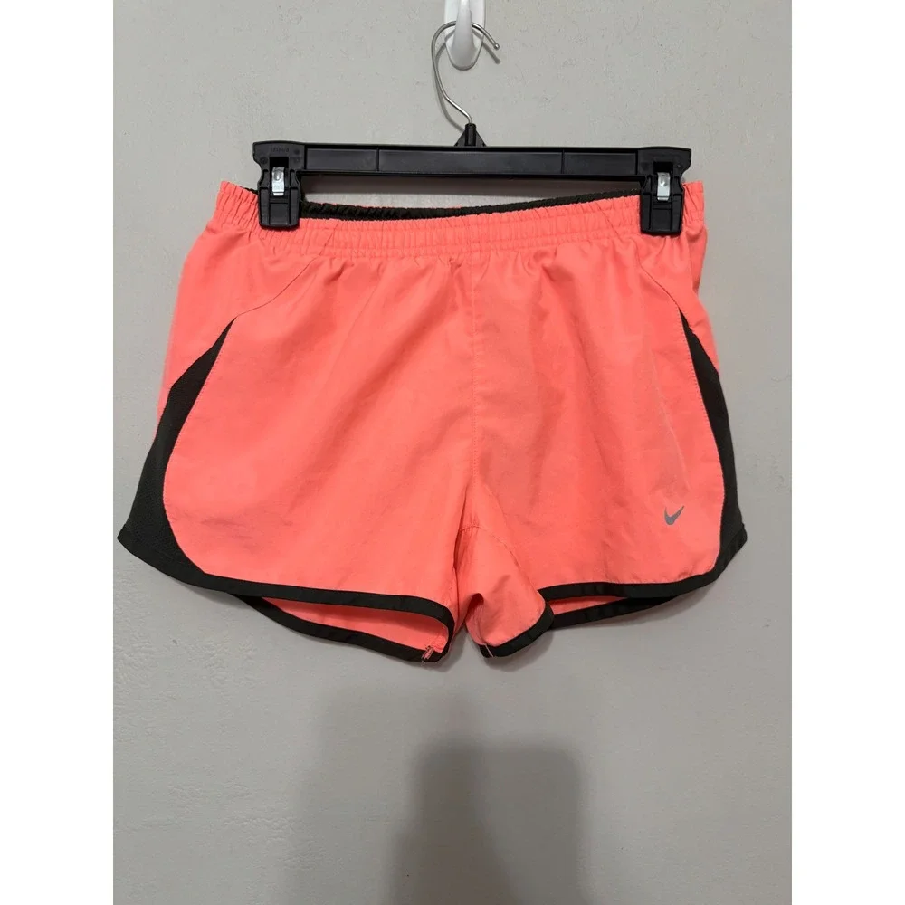 Nike Tempo Running Shorts Womens Small Coral Pink Grey Mesh Athletic Gym Workout